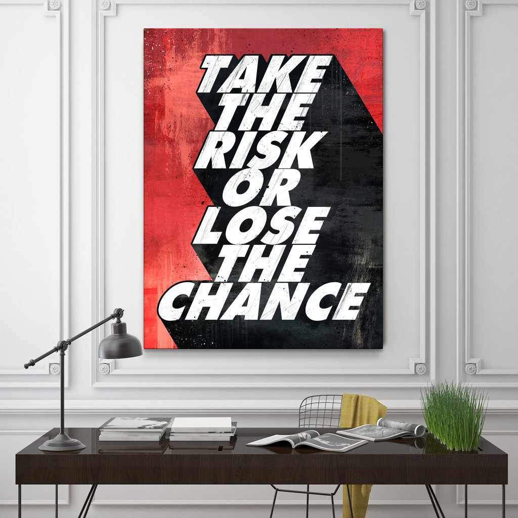 Take The Risk Motivational Poster Canvas Print Inspirational Wall Art-TAKE THE RISK-DEVICI