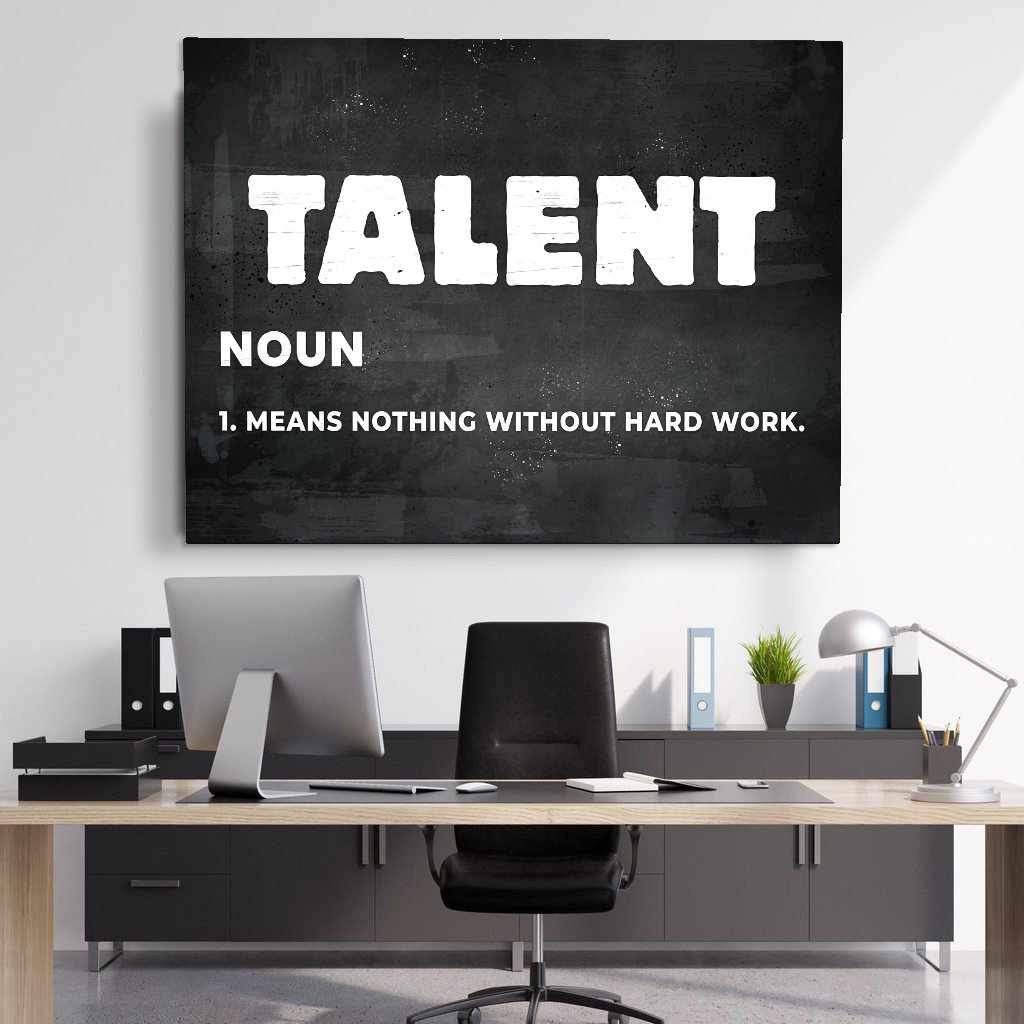 Talent Motivational Poster Canvas Print Inspirational Office Wall Art-TALENT-DEVICI