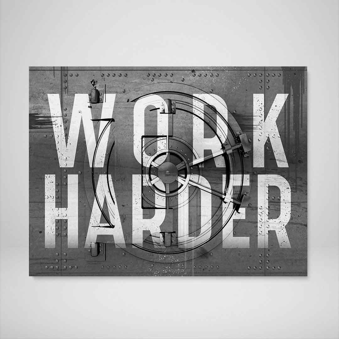 Work Harder Inspirational Wall Art Motivational Poster Canvas Print-WORK HARDER - VAULT EDITION-DEVICI