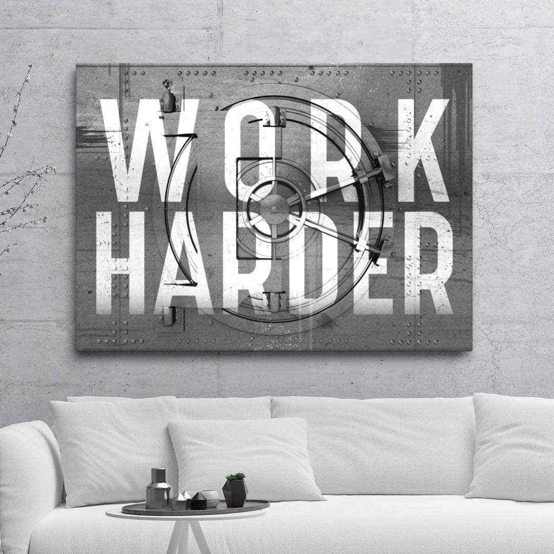 Work Harder Inspirational Wall Art Motivational Poster Canvas Print-WORK HARDER - VAULT EDITION-DEVICI