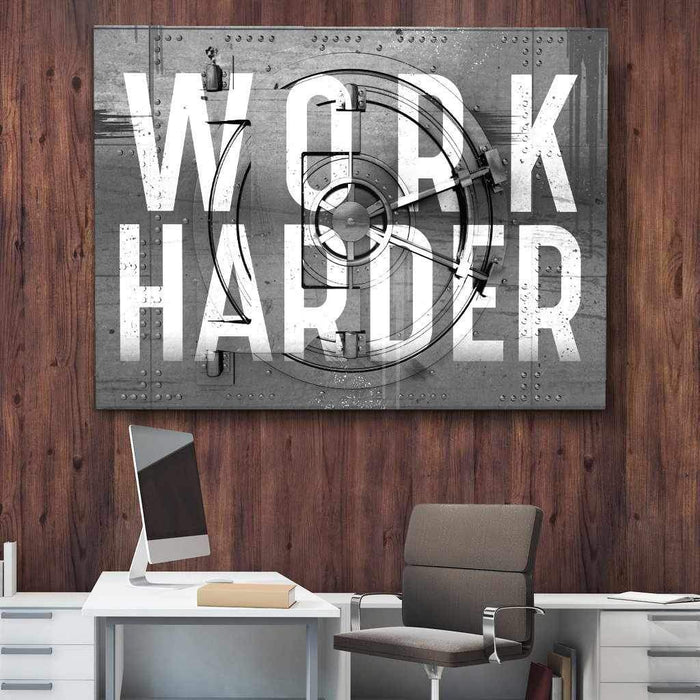 Work Harder Inspirational Wall Art Motivational Poster Canvas Print