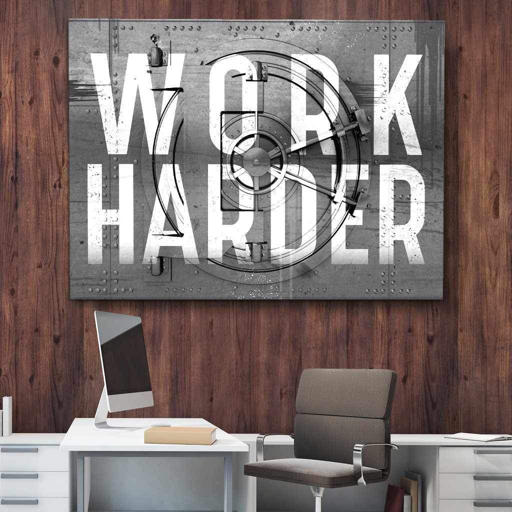 Work Harder Inspirational Wall Art Motivational Poster Canvas Print-WORK HARDER - VAULT EDITION-DEVICI