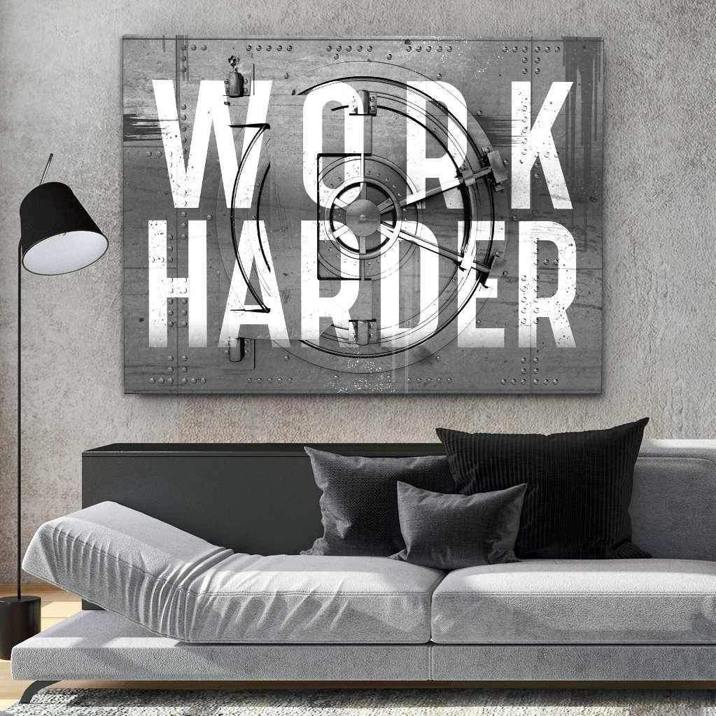 Work Harder Inspirational Wall Art Motivational Poster Canvas Print-WORK HARDER - VAULT EDITION-DEVICI