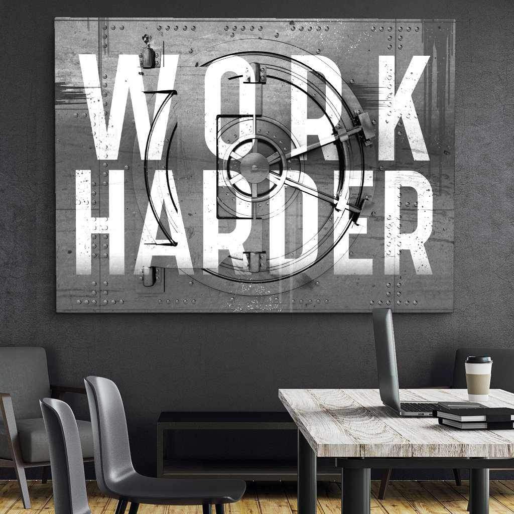 Work Harder Inspirational Wall Art Motivational Poster Canvas Print-WORK HARDER - VAULT EDITION-DEVICI