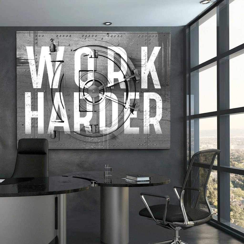 Work Harder Inspirational Wall Art Motivational Poster Canvas Print-WORK HARDER - VAULT EDITION-DEVICI