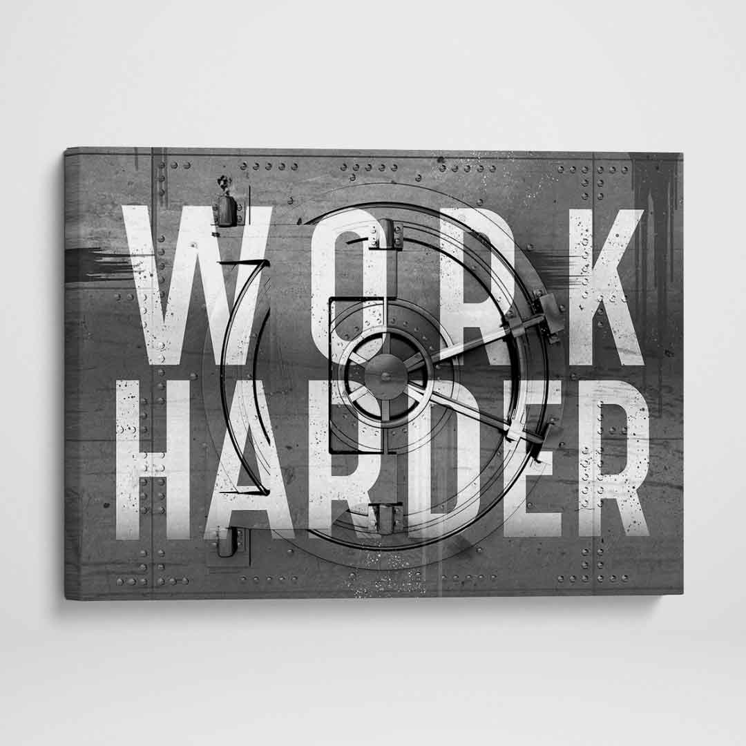 Work Harder Inspirational Wall Art Motivational Poster Canvas Print-WORK HARDER - VAULT EDITION-DEVICI