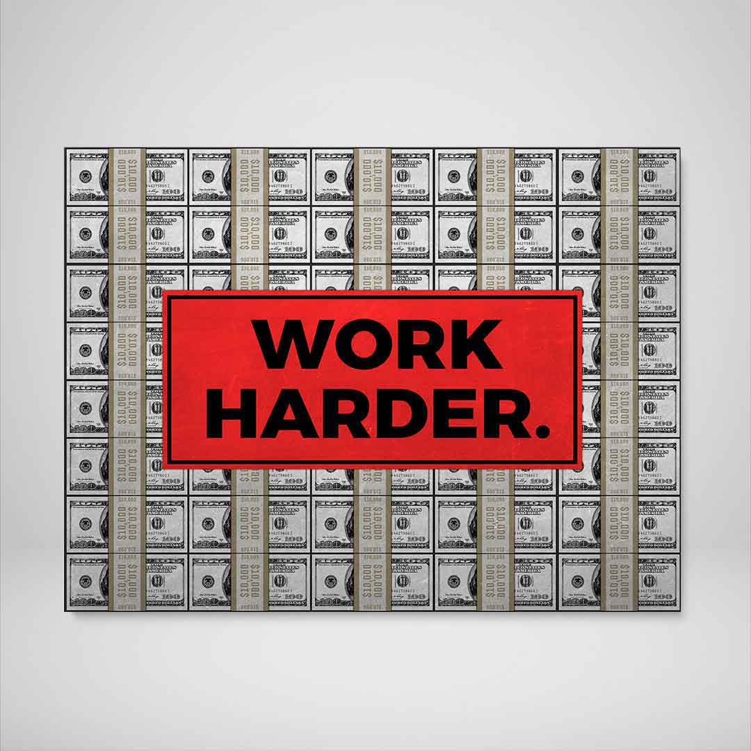 Work Harder Motivational Poster Canvas Print Office Wall Art Decor-WORK HARDER-DEVICI