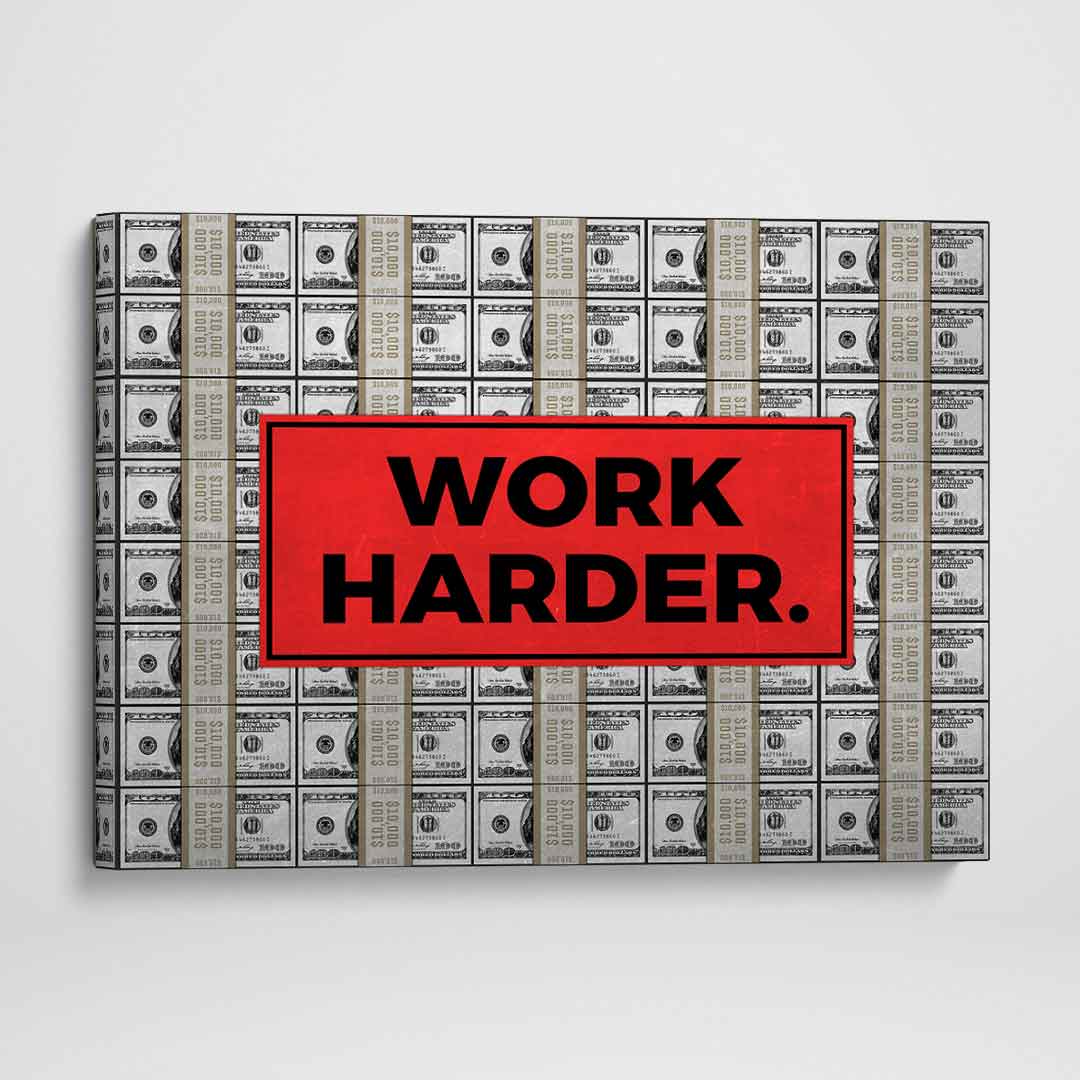 Work Harder Motivational Poster Canvas Print Office Wall Art Decor-WORK HARDER-DEVICI
