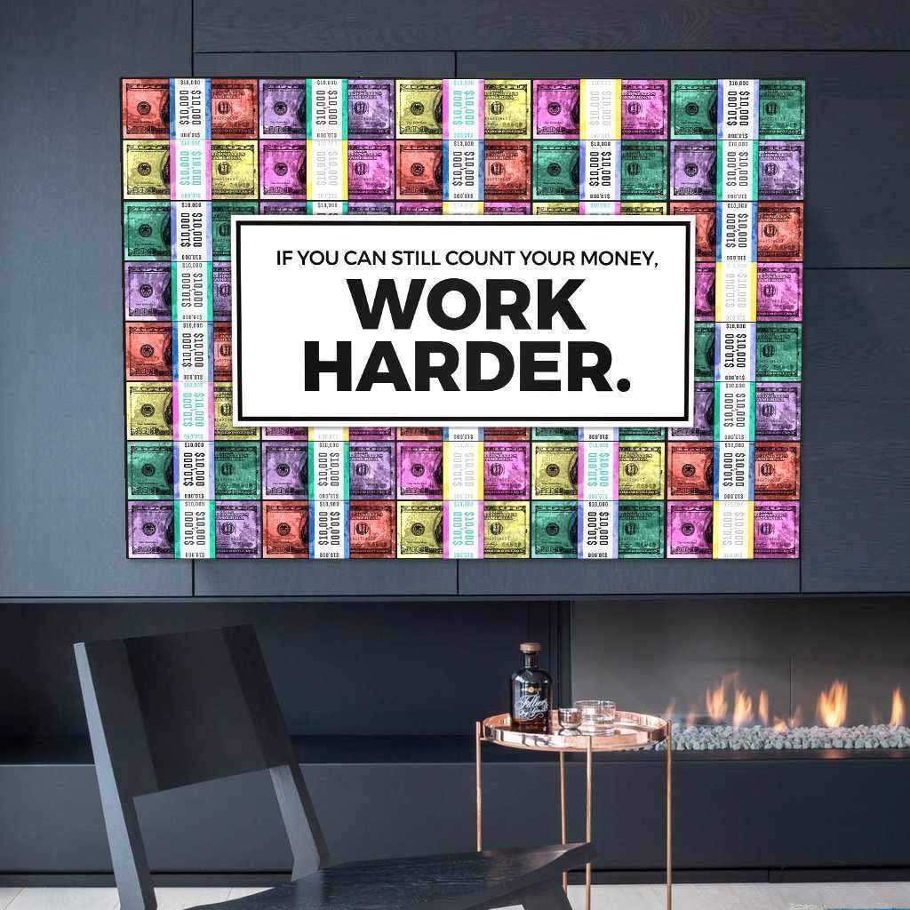 Work Harder Office Wall Art Motivational Poster Canvas Print-WORK HARDER - PASTEL EDITION-DEVICI