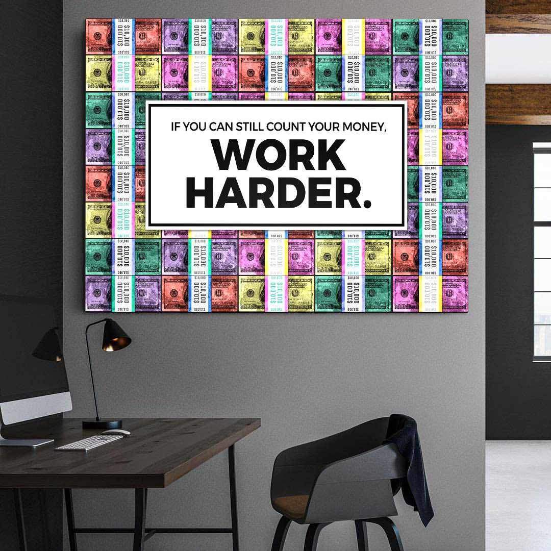 Work Harder Office Wall Art Motivational Poster Canvas Print-WORK HARDER - PASTEL EDITION-DEVICI