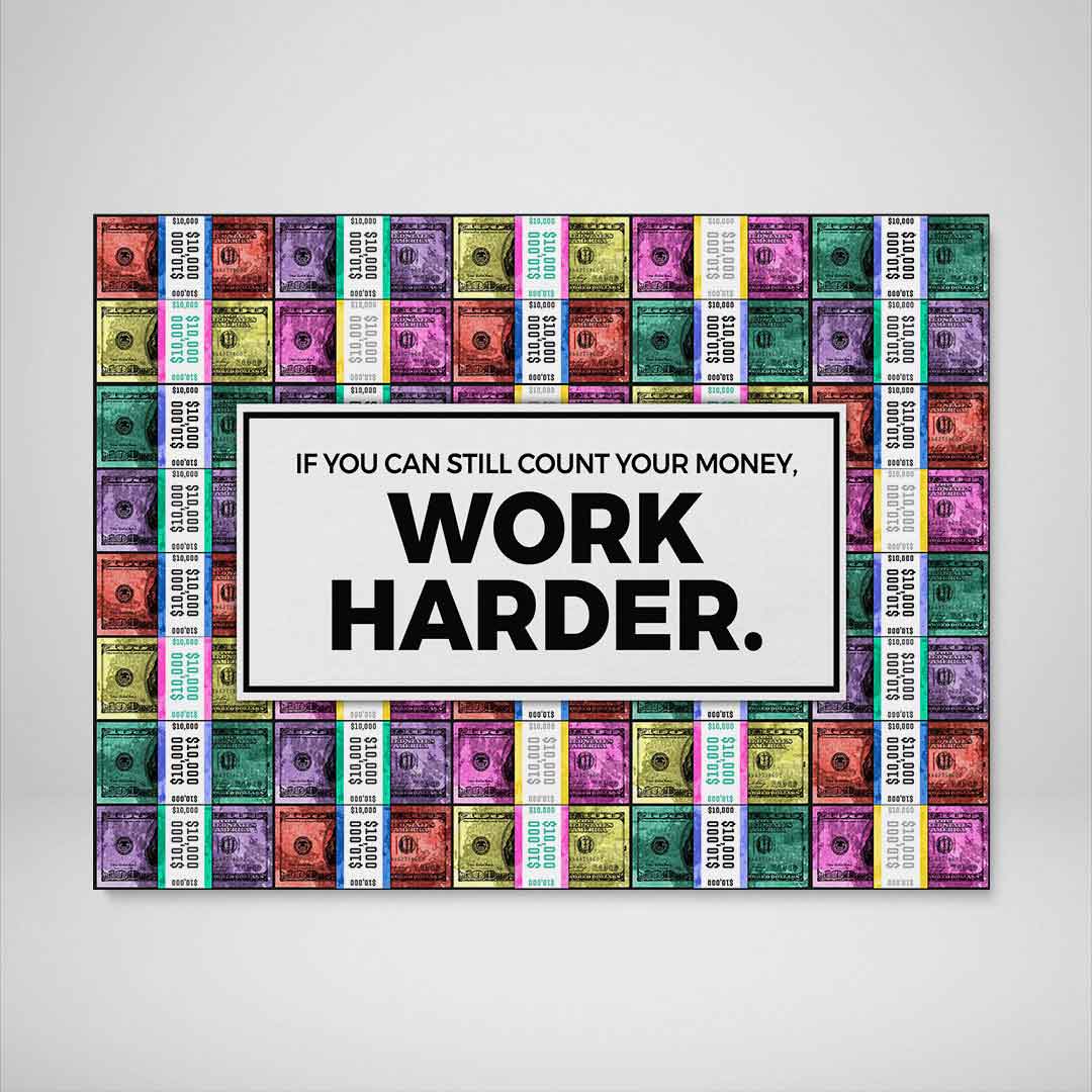 Work Harder Office Wall Art Motivational Poster Canvas Print-WORK HARDER - PASTEL EDITION-DEVICI