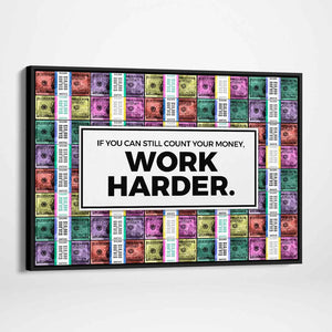 Work Harder Office Wall Art Motivational Poster Canvas Print-WORK HARDER - PASTEL EDITION-DEVICI