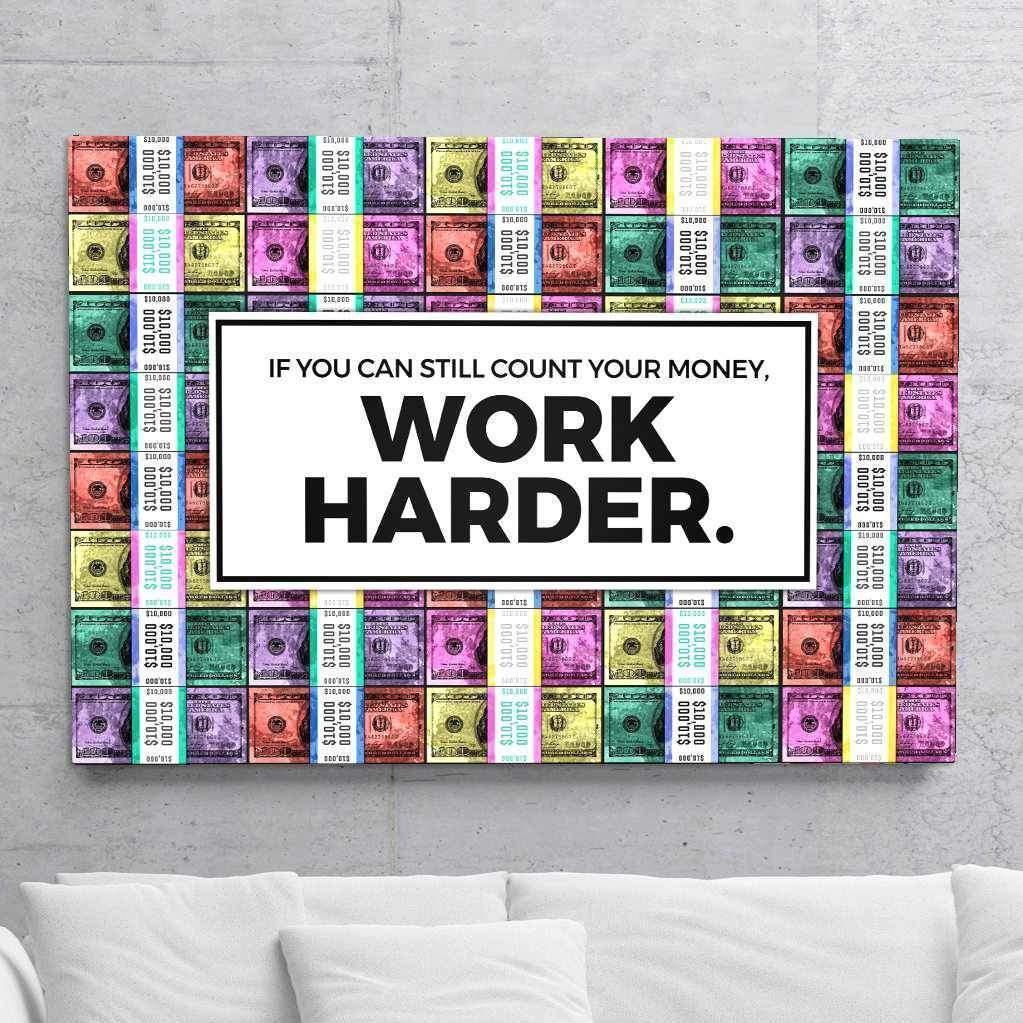 Work Harder Office Wall Art Motivational Poster Canvas Print-WORK HARDER - PASTEL EDITION-DEVICI