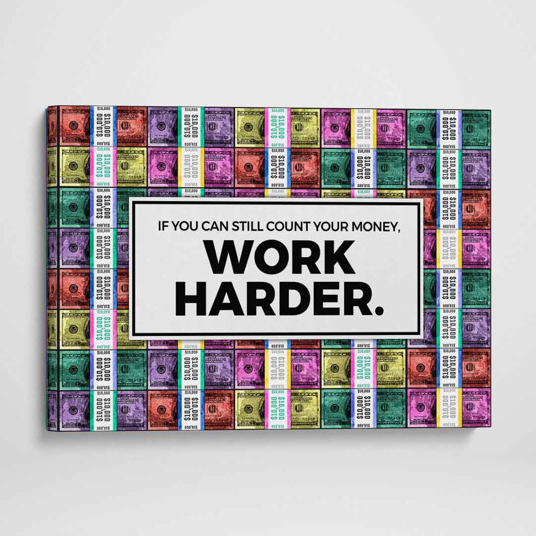 Work Harder Office Wall Art Motivational Poster Canvas Print-WORK HARDER - PASTEL EDITION-DEVICI