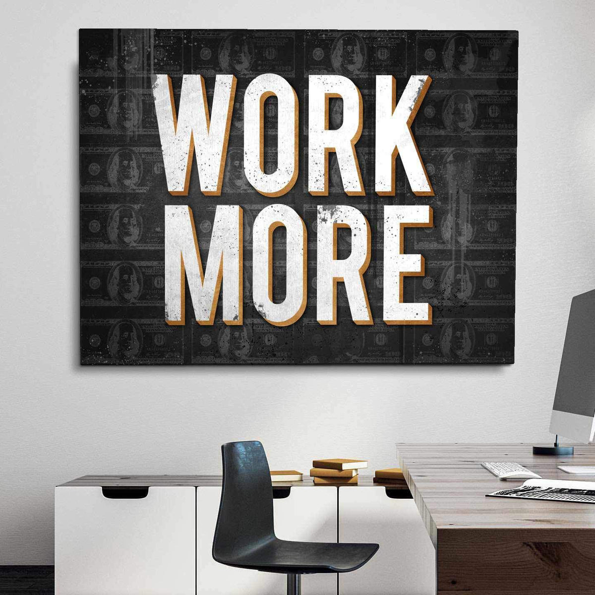 Work More Modern Wall Art Decor Motivational Poster Canvas Print-WORK MORE-DEVICI