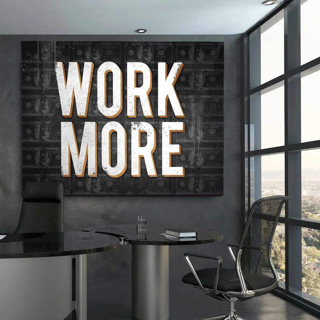 Work More Modern Wall Art Decor Motivational Poster Canvas Print-WORK MORE-DEVICI
