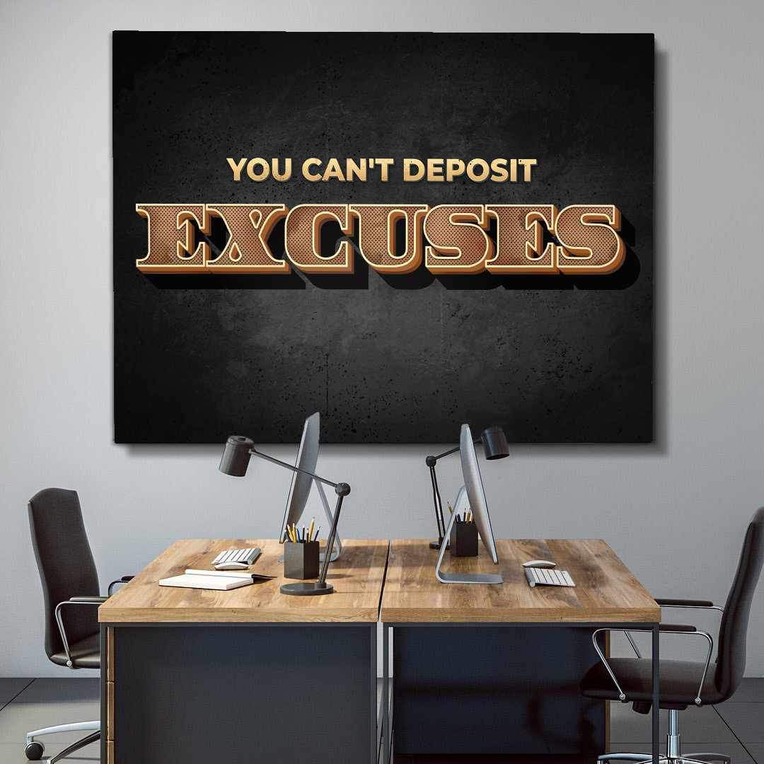 You Cant Deposit Excuses Inspirational Wall Art Decor Canvas Print -YOU CAN'T DEPOSIT EXCUSES-DEVICI